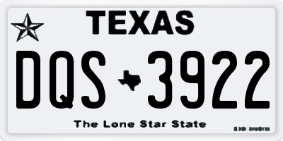 TX license plate DQS3922