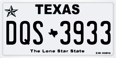 TX license plate DQS3933