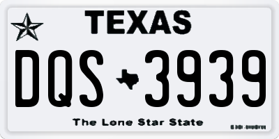 TX license plate DQS3939