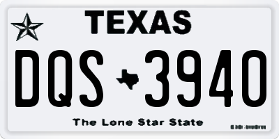 TX license plate DQS3940