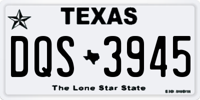 TX license plate DQS3945