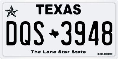 TX license plate DQS3948