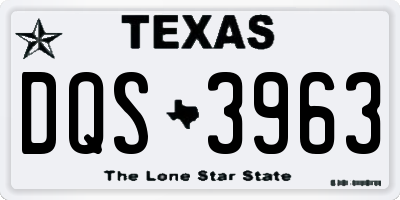 TX license plate DQS3963