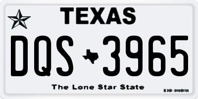 TX license plate DQS3965
