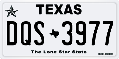 TX license plate DQS3977