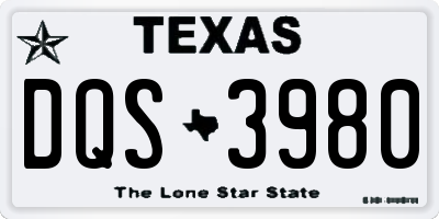 TX license plate DQS3980