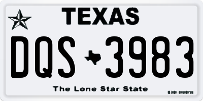 TX license plate DQS3983