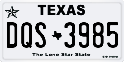 TX license plate DQS3985