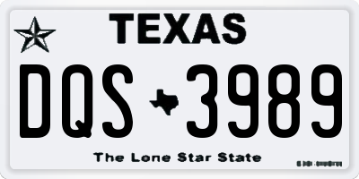 TX license plate DQS3989