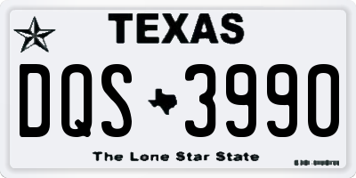 TX license plate DQS3990