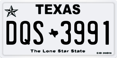TX license plate DQS3991