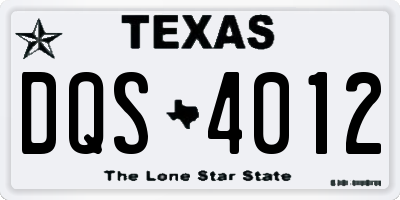 TX license plate DQS4012