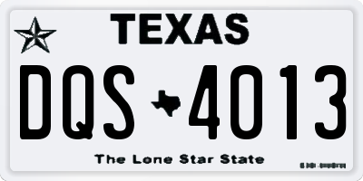 TX license plate DQS4013