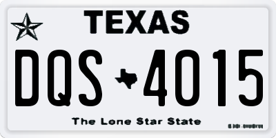 TX license plate DQS4015