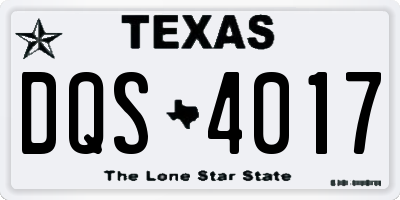 TX license plate DQS4017