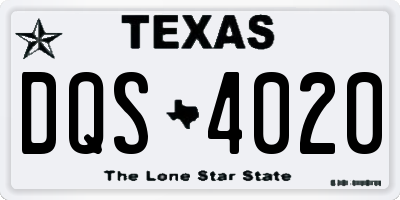 TX license plate DQS4020