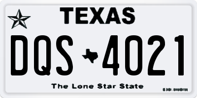TX license plate DQS4021