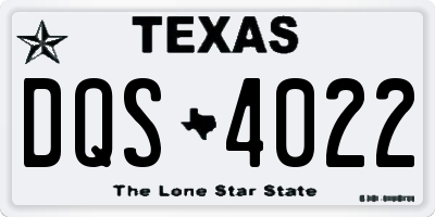 TX license plate DQS4022