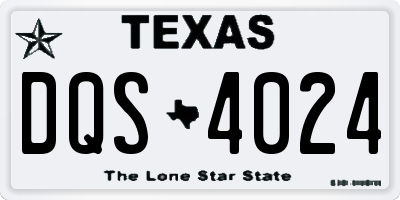 TX license plate DQS4024