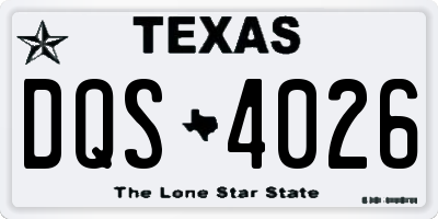 TX license plate DQS4026