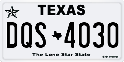 TX license plate DQS4030