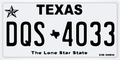 TX license plate DQS4033