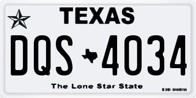 TX license plate DQS4034