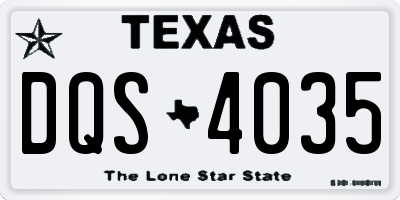 TX license plate DQS4035