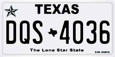 TX license plate DQS4036