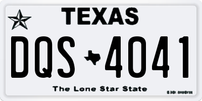TX license plate DQS4041