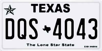 TX license plate DQS4043