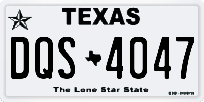 TX license plate DQS4047