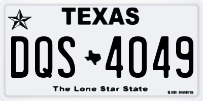 TX license plate DQS4049