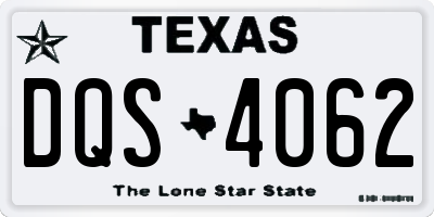 TX license plate DQS4062