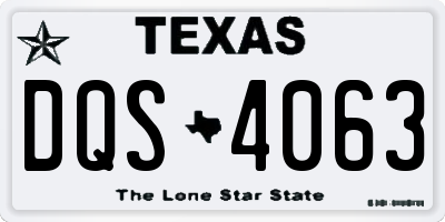 TX license plate DQS4063