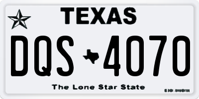 TX license plate DQS4070
