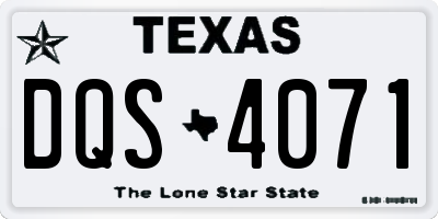 TX license plate DQS4071