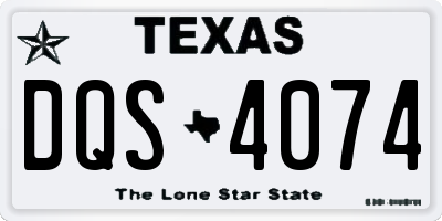 TX license plate DQS4074