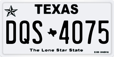 TX license plate DQS4075
