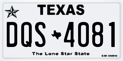 TX license plate DQS4081