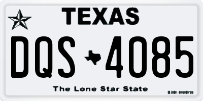 TX license plate DQS4085