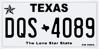 TX license plate DQS4089