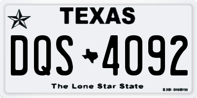 TX license plate DQS4092