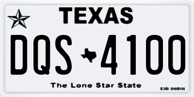 TX license plate DQS4100