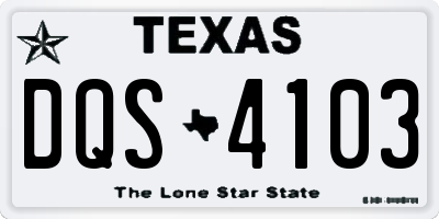 TX license plate DQS4103