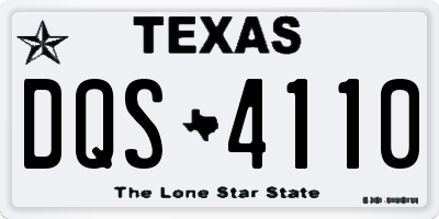 TX license plate DQS4110