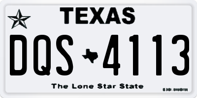 TX license plate DQS4113