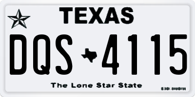 TX license plate DQS4115