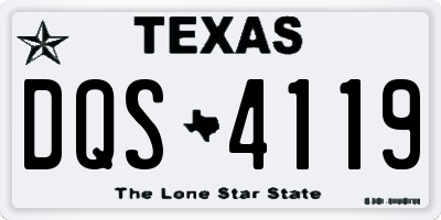 TX license plate DQS4119