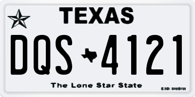 TX license plate DQS4121